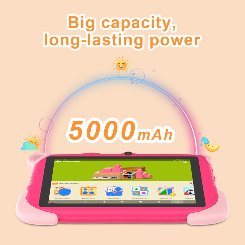 Tablette intelligente éducative Android 15 C Idea 7 pouces pour étudiants CM78 rose