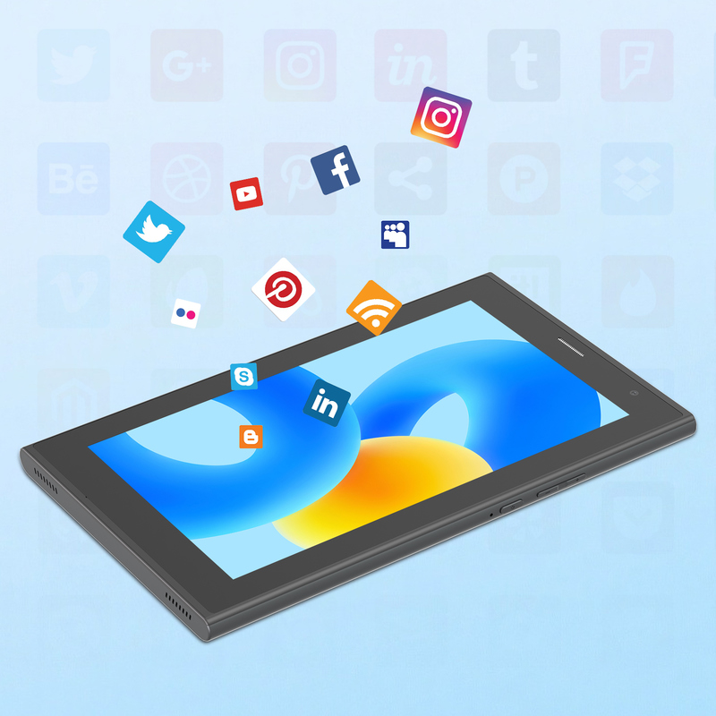 C idée Tablette Wifi de 7 pouces avec boîtier 8+256 Go de stockage Processeur quad-core 600x1024 IPS Écran tactile CM524 gris