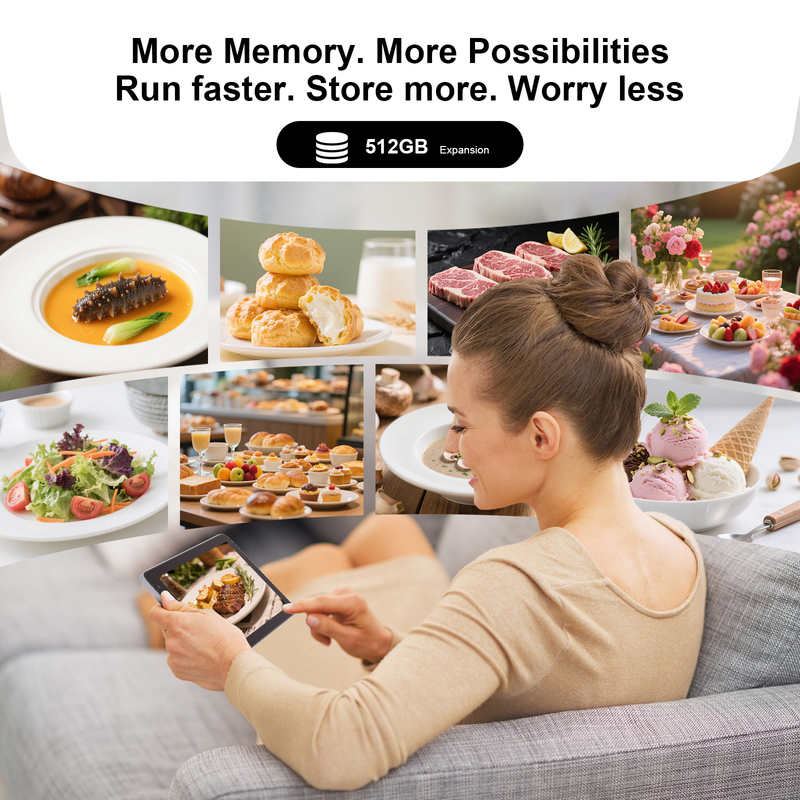 C idée Tablette Wifi de 7 pouces avec boîtier 8+256 Go de stockage Processeur quad-core 600x1024 IPS Écran tactile CM528 Gris