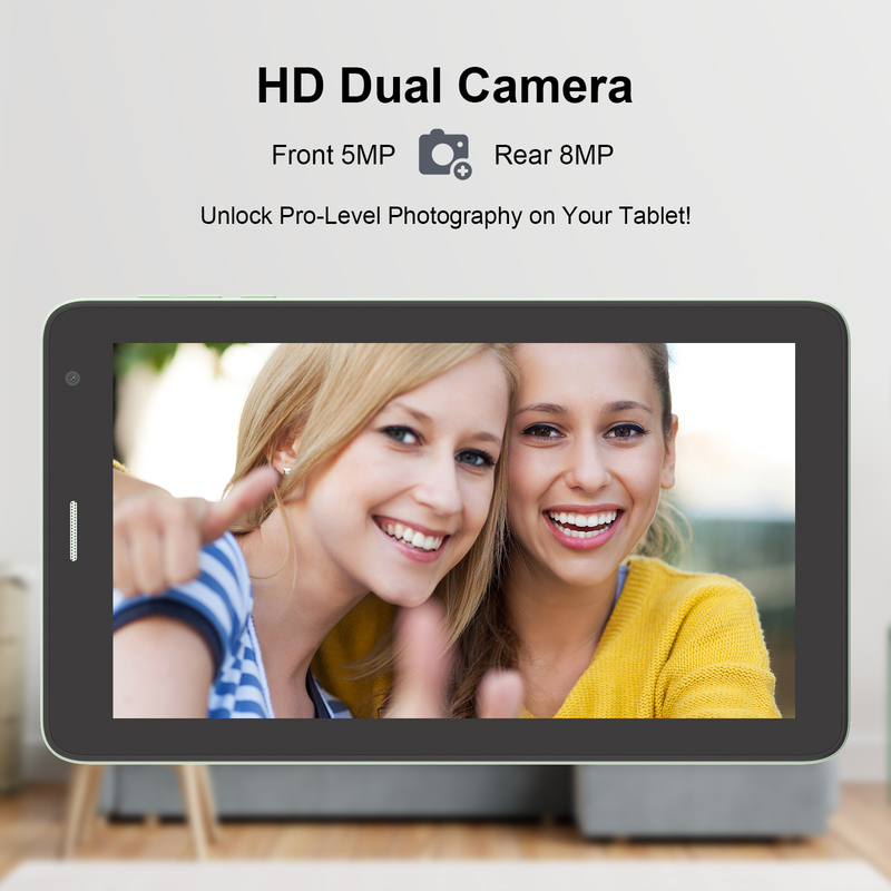 C idée Tablette Wifi de 7 pouces avec boîtier 8 + 256 Go de stockage Processeur quad-core 600x1024 IPS Écran tactile CM528 Vert