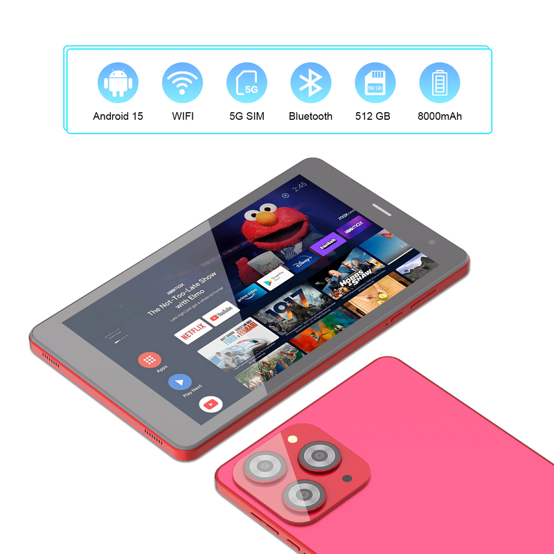 Tablette Wifi C idea 8 pouces avec 8+512 Go de stockage, processeur Quad Core, écran tactile IPS 800x1280 rouge CM817 Pro