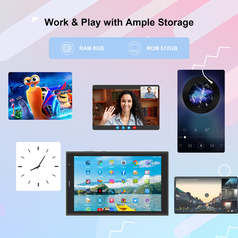 Tablette Wifi C idea 8 pouces avec 8+512 Go de stockage, processeur Quad Core, écran tactile IPS 800x1280, vert CM824