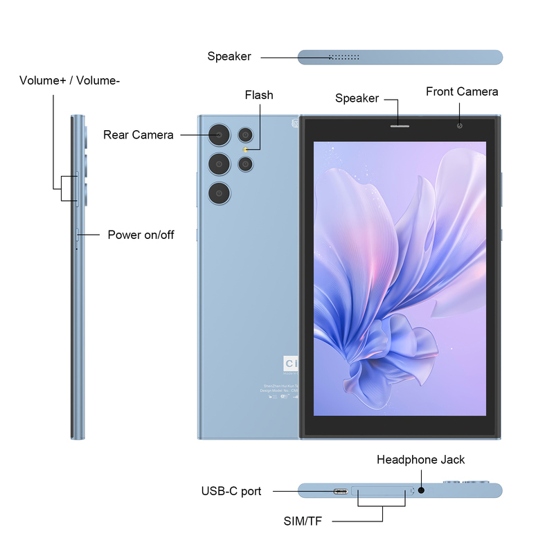 Tablette Wifi C idea 8 pouces avec 8+512 Go de stockage, processeur Quad Core, écran tactile IPS 800x1280, bleu CM824