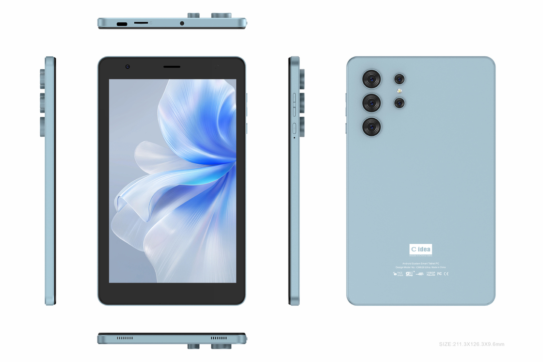 Tablette Wifi C idea 8 pouces avec 8+512 Go de stockage, processeur MTK6737 Quad Core, écran tactile IPS 800x1280, CM826