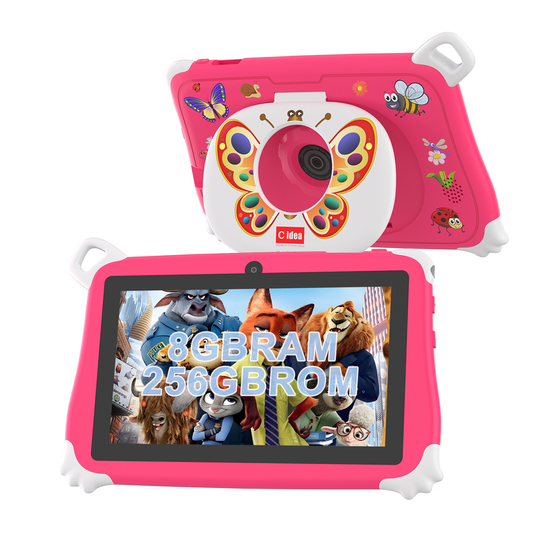 Tablette pour enfants C Idea Android 15 8+256 Go, tablette éducative Kidspad avec application conviviale CM86 rose