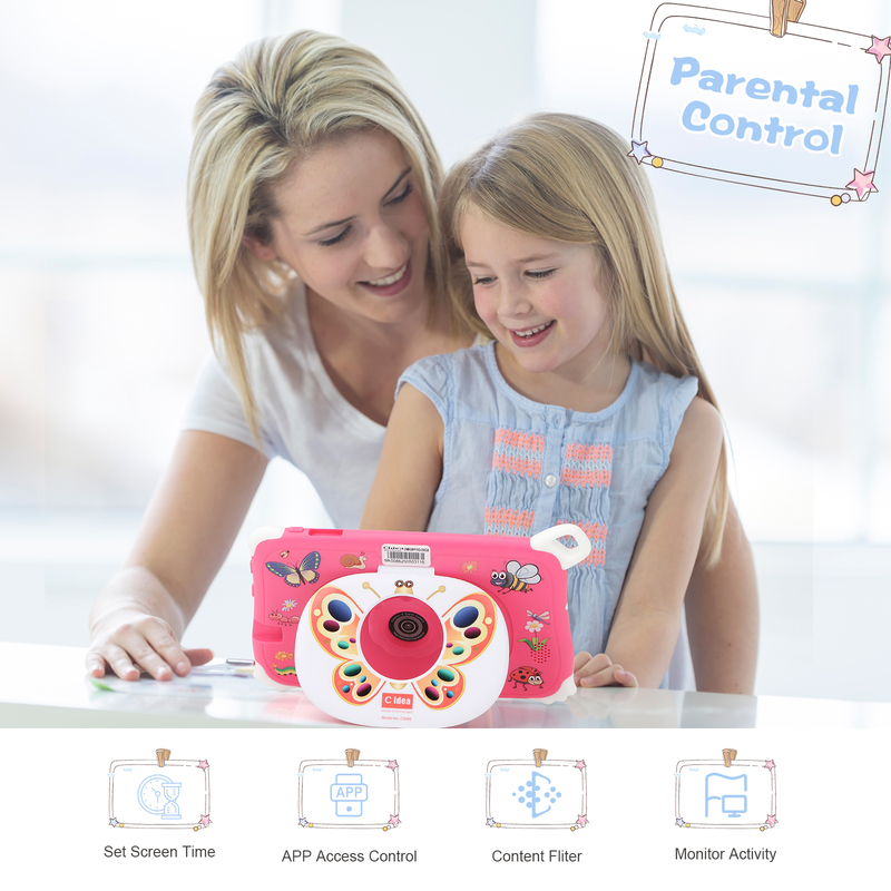 Tablette pour enfants C Idea Android 15 8+256 Go, tablette éducative Kidspad avec application conviviale CM86 rose