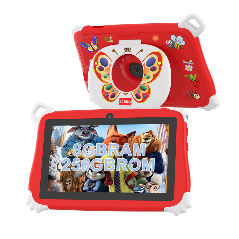 C Idée Android 15 Tablette pour enfants 8+256 Go Tablette éducative Kidspad avec APP conviviale CM86 rouge