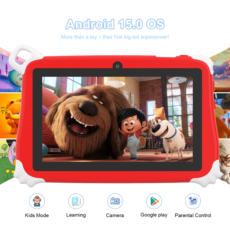 C Idée Android 15 Tablette pour enfants 8+256 Go Tablette éducative Kidspad avec APP conviviale CM86 rouge