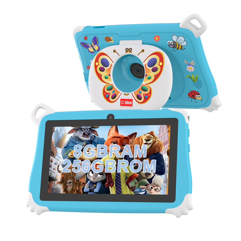 C Idea Android 15 Tablette pour enfants 8 + 256 Go Tablette éducative Kidspad avec APP convivial CM86 bleu