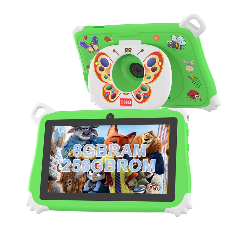 C Idée Android 15 Tablette pour enfants 8+256 Go Tablette éducative Kidspad avec APP convivial CM86 vert