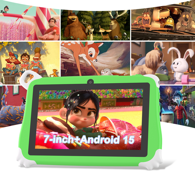 C Idée Android 15 Tablette pour enfants 8+256 Go Tablette éducative Kidspad avec APP convivial CM86 vert