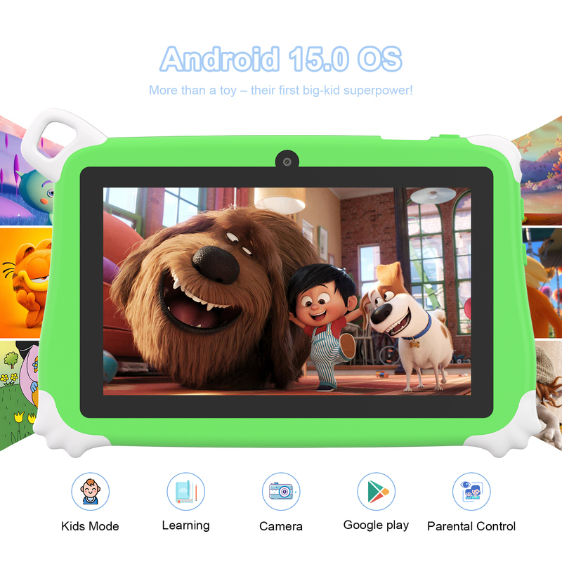 C Idée Android 15 Tablette pour enfants 8+256 Go Tablette éducative Kidspad avec APP convivial CM86 vert