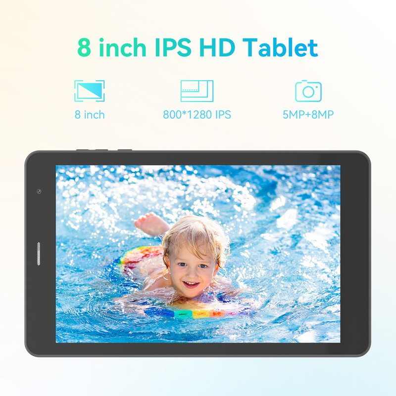 C idée Jeunesse Tablette 8 pouces Android 15 avec écran noir, WiFi, 8 Go + 512 Go, 800 * 1280 IPS incell CM828