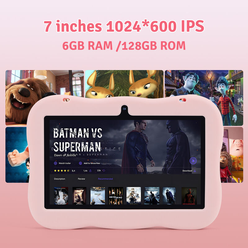 C idée Jeunesse 7 pouces Tablette Android 15 avec fente pour carte tf, WiFi, 6 Go + 128 Go, 1024 * 600 IPS incell CM66