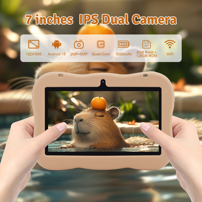 C idée Jeunesse 7 pouces Tablette Android 15 avec fente pour carte tf, WiFi, 6 Go + 128 Go, 1024 * 600 IPS incell CM66