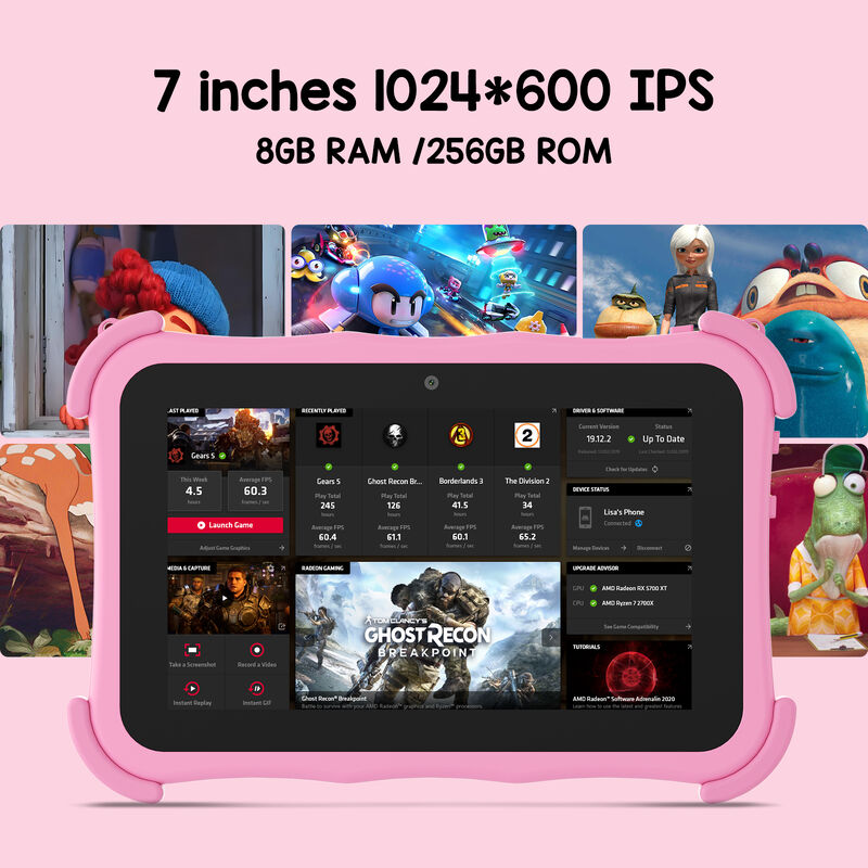 C idée Jeunesse Tablette 7 pouces Android 16 avec un emplacement pour carte tf, WiFi, 8 Go + 256 Go, 1024 * 600 CM89