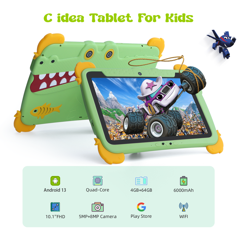 Tablette Android C Idea 10,1 pouces 4 Go RAM 64 Go ROM Kidspad P1100