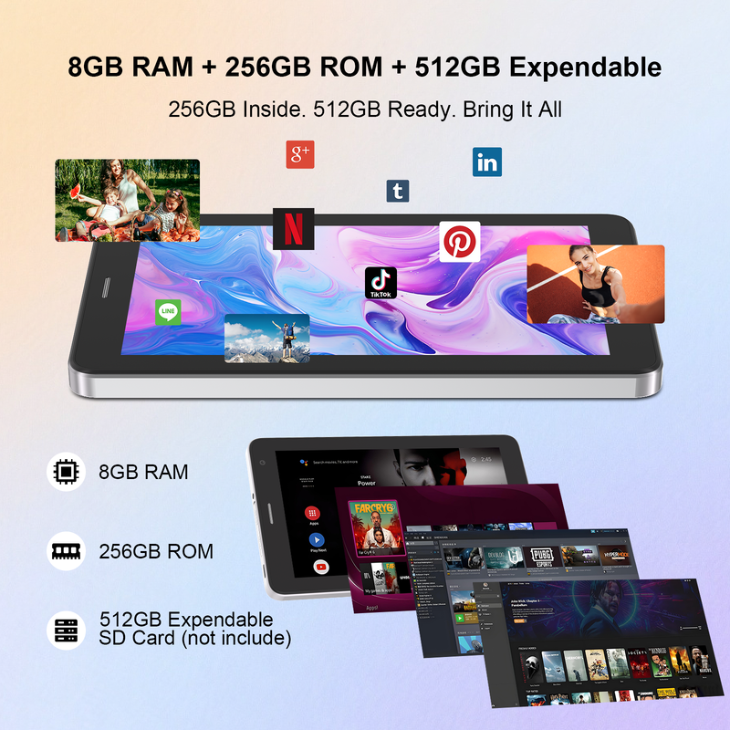 Tablette intelligente Android C idea 7 pouces 8+256 Go 8*CortexTm-A53 WiFi Tablette tactile HD CM517 air