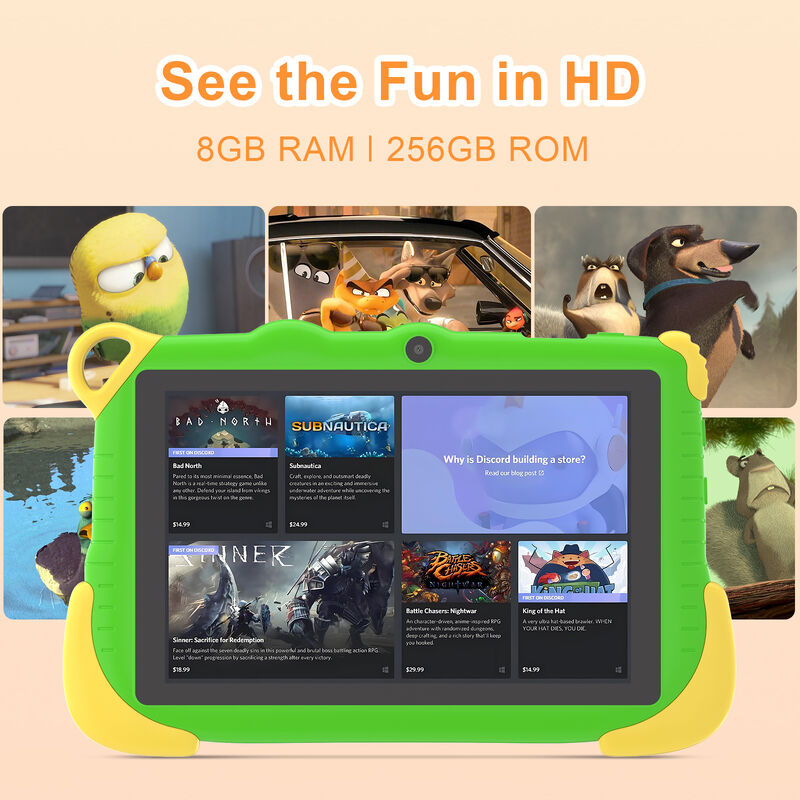 C idea Tablette éducative portable pour les étudiants 8 Go de RAM 256 Go de ROM longue durée de vie de la batterie CM78-vert