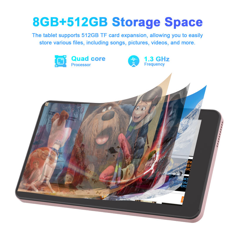C Idea Tablette PC professionnelle de 7 pouces, Android 13, 8 Go de RAM, 512 Go de ROM, Wi-Fi, double caméra, écran capacitif CM518 Pro (rose)