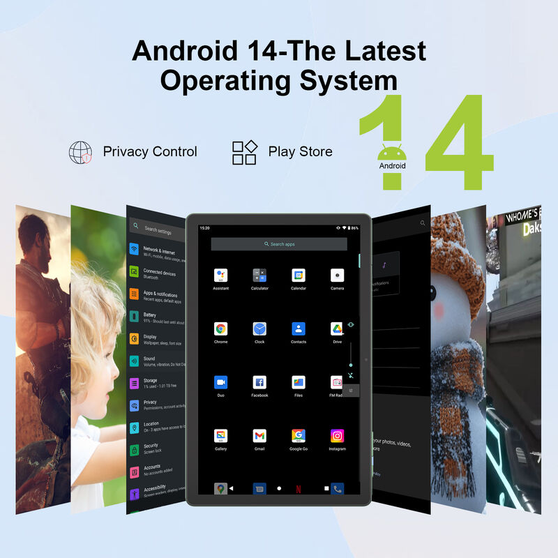 C Idea Factory Tablette de 10,36 pouces 8 Go de RAM + 1 To de ROM à double caméra Tablette Android 14 avec carte SIM pour adultes CM10500 Plus (vert)