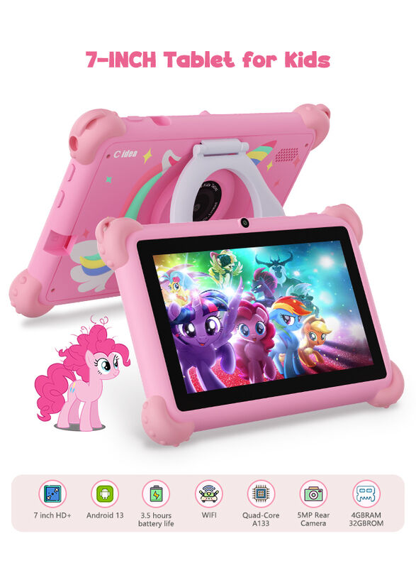 C Idée Tablette pour enfants de 7 pouces, apparence exquise et boîtier de protection intégré Résistance et durabilité pour l'éducation des enfants CM88
