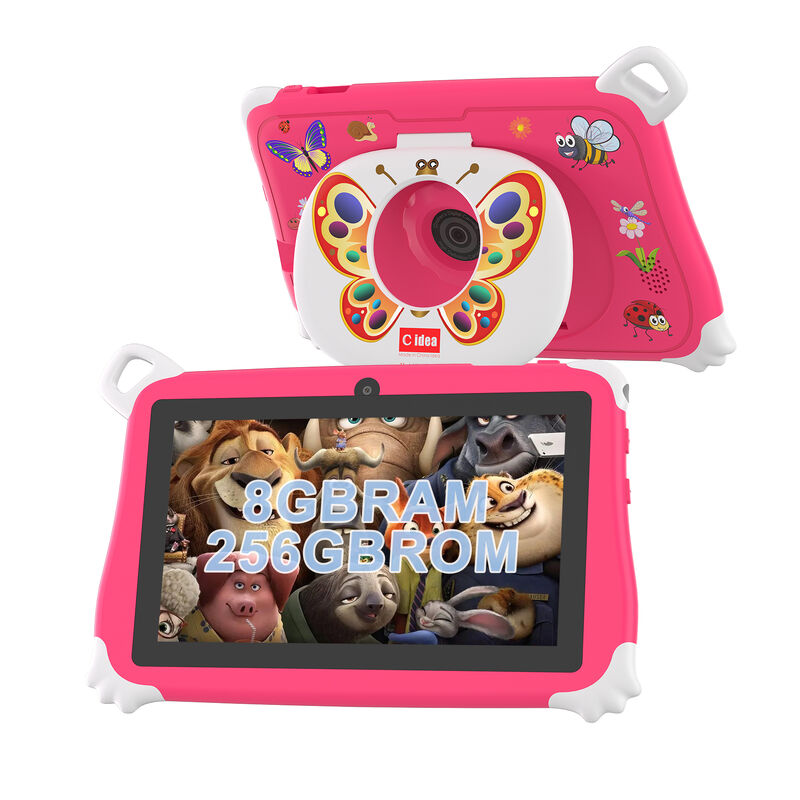 C Idea Tablette PC pour enfants de 7 pouces, 8 Go de RAM, 256 Go de ROM, Android 16, Wi-Fi, résistant aux chutes, utilisation éducative (CM86-rose)