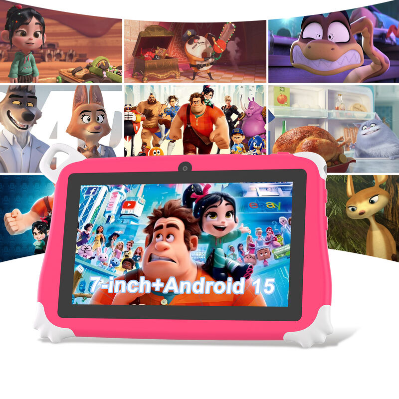 C Idea Tablette PC pour enfants de 7 pouces, 8 Go de RAM, 256 Go de ROM, Android 16, Wi-Fi, résistant aux chutes, utilisation éducative (CM86-rose)