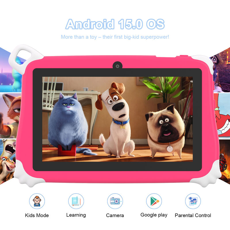 C Idea Tablette PC pour enfants de 7 pouces, 8 Go de RAM, 256 Go de ROM, Android 16, Wi-Fi, résistant aux chutes, utilisation éducative (CM86-rose)